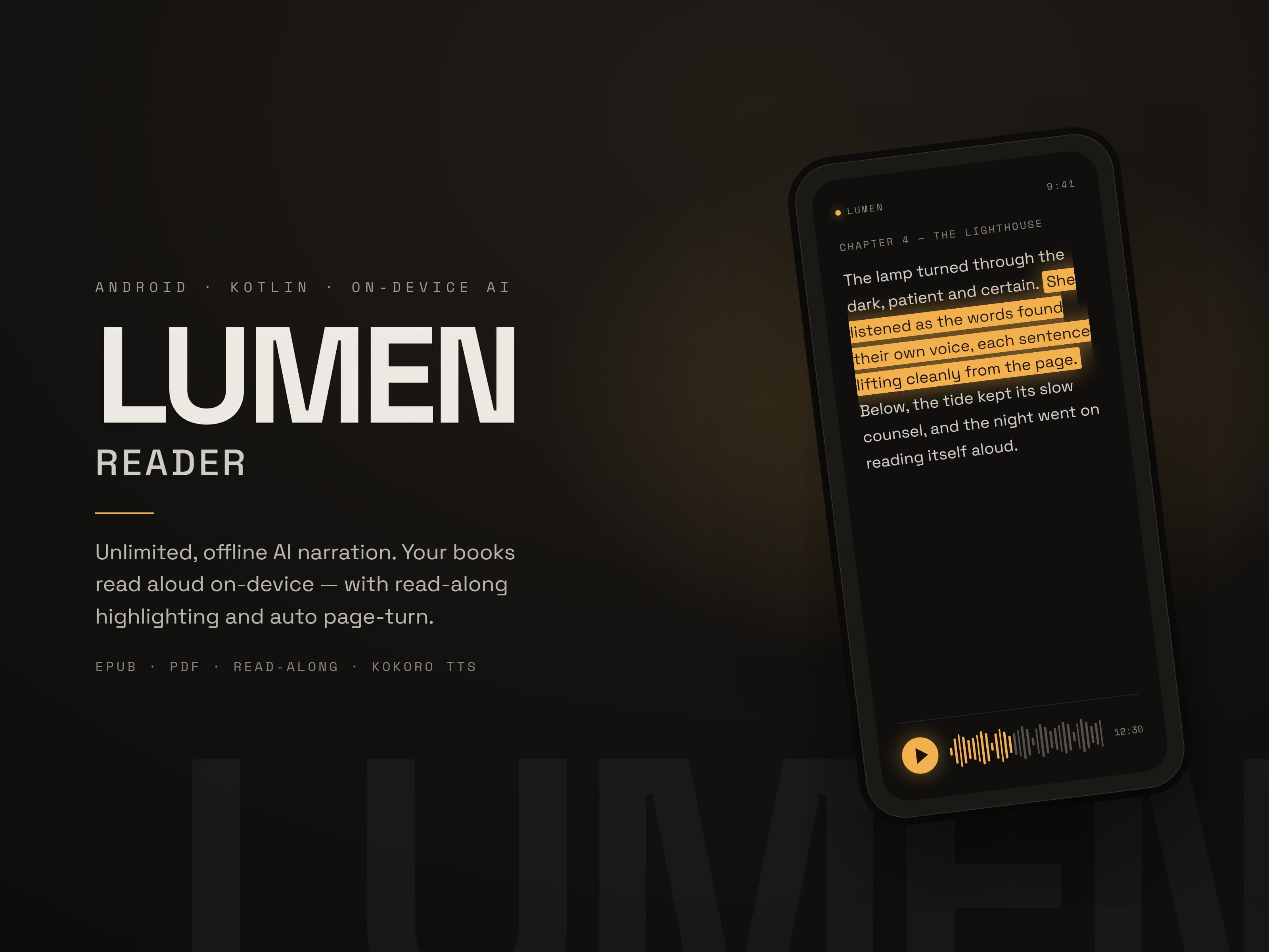 Lumen Reader — Android · Mobile · On-device AI